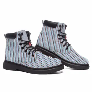 Men Caput Mortuum Light Blue Mid Top Boots