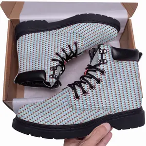 Men Caput Mortuum Light Blue Mid Top Boots