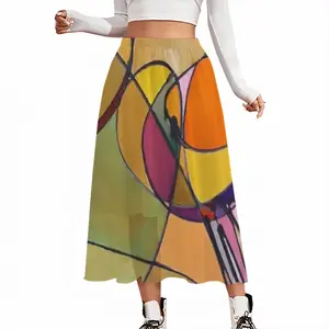 Fake Stained Glass 1 Chiffon Skirt