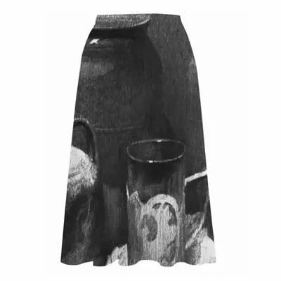 Still Life With Ceramics Chiffon Skirt