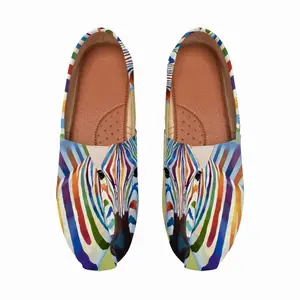 Men Happy Zebra Flat Shoes