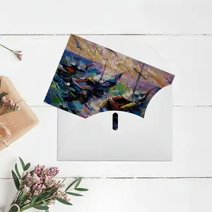 Sailboats At The Sunset Greeting Card