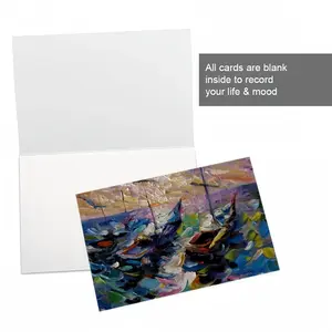 Sailboats At The Sunset Greeting Card