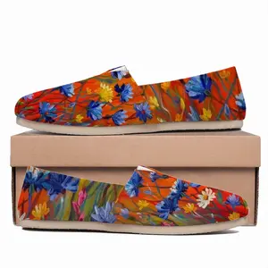 Men Cornflowers In The Meadow 20X16 Hand Painted Flat Shoes