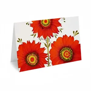 Three Red Flowers Greeting Card