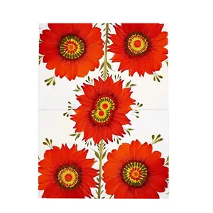 Three Red Flowers Greeting Card