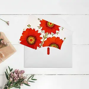 Three Red Flowers Greeting Card