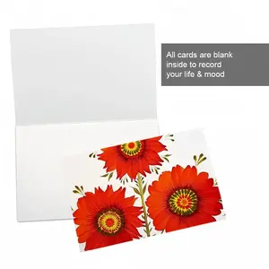 Three Red Flowers Greeting Card