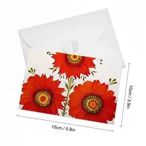 Three Red Flowers Greeting Card