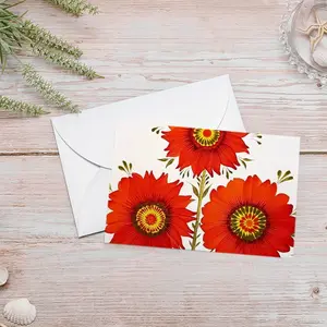 Three Red Flowers Greeting Card