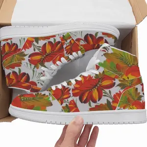 Men Orange Flower HD1 Baskerball Sneakers