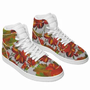 Men Orange Flower HD1 Baskerball Sneakers