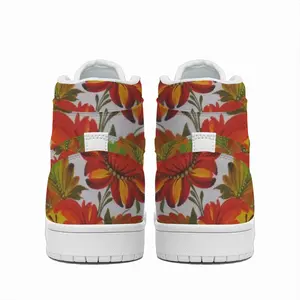 Men Orange Flower HD1 Baskerball Sneakers