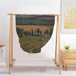 Autumn Fields Flannel Blanket (Round)