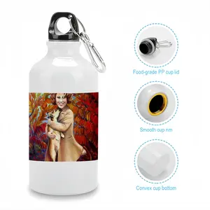 Queen Elizabeth As Child With Her Pet Corgi Dog Sport Water Bottle (Aluminum)