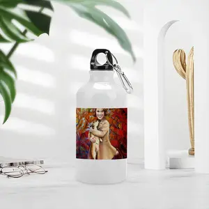 Queen Elizabeth As Child With Her Pet Corgi Dog Sport Water Bottle (Aluminum)