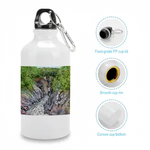 Oil Landscape Rocky Gorge With Rough River Sport Water Bottle (Aluminum)