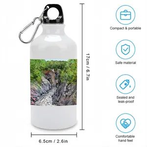 Oil Landscape Rocky Gorge With Rough River Sport Water Bottle (Aluminum)