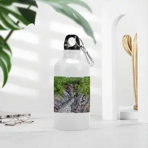 Oil Landscape Rocky Gorge With Rough River Sport Water Bottle (Aluminum)