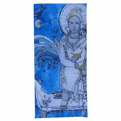 Drawing Ink - Blue Diva Bath Towel