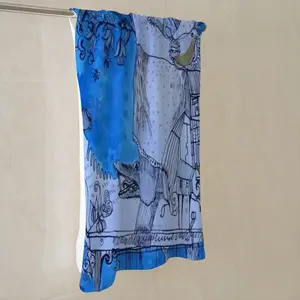 Drawing Ink - Blue Diva Bath Towel