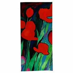 Red Tulips Bath Towel