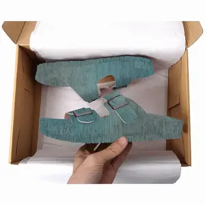 Men Hazy Shades Of Blue Cork Sandals