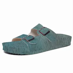 Men Hazy Shades Of Blue Cork Sandals