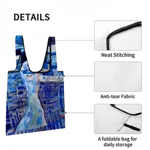 True Blue Foldable Tote Bag