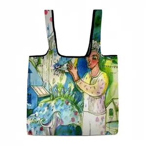 Boy With Bird Foldable Tote Bag