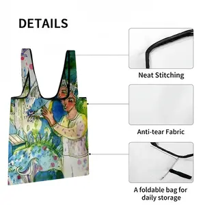 Boy With Bird Foldable Tote Bag