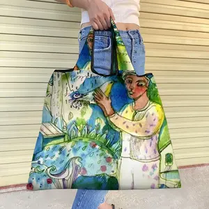 Boy With Bird Foldable Tote Bag