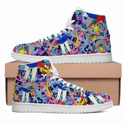 Men Goodbye My Love - Pop Art Cartoon Universal Peace Calligraphy Pink HD1 Baskerball Sneakers