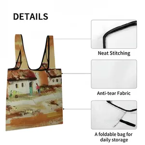 Green Door Foldable Tote Bag