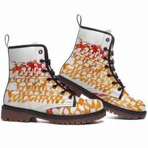 Men Calligraphic Landscape 006 Leather Work Boots