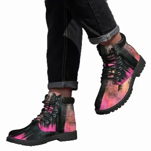 Men Pink Garden Mid Top Boots