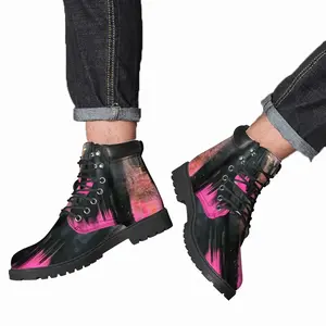 Men Pink Garden Mid Top Boots