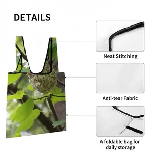 Baby Bird In A Nest Foldable Tote Bag