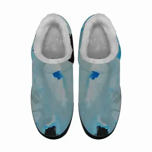 Men Black Silverturquoise Animal Spirit Cotton Slippers