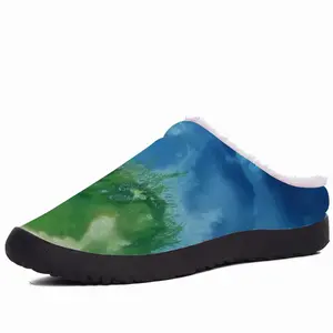 Men Waves Of Grass Left Panel Cotton Slippers