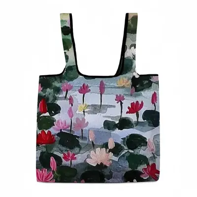 The Lotus Field Foldable Tote Bag