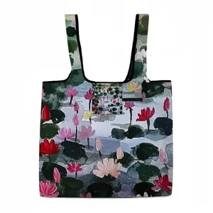 The Lotus Field Foldable Tote Bag