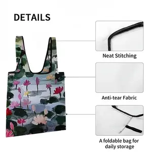 The Lotus Field Foldable Tote Bag