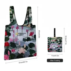 The Lotus Field Foldable Tote Bag