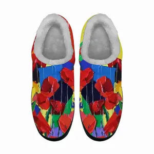 Men Poppies Cotton Slippers