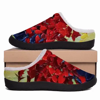 Men French Poppies Cotton Slippers