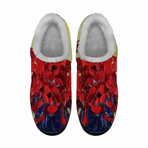 Men French Poppies Cotton Slippers