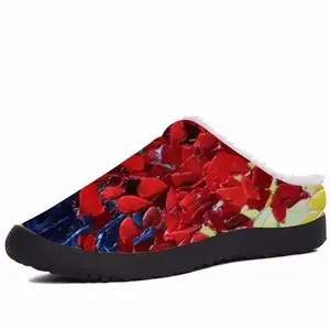 Men French Poppies Cotton Slippers