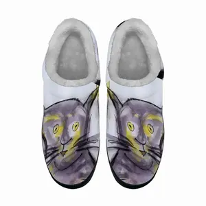 Men Cat Or Cat At Night Cotton Slippers