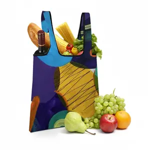 Blue And Green Modern Foldable Tote Bag